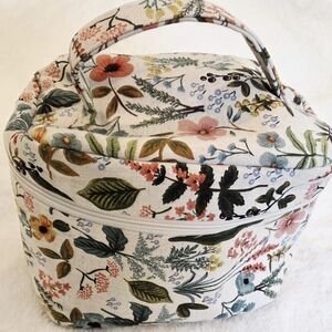 Floral Canvas Cosmetic Bag With Cork